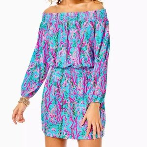 NWT Cyla Off The Shoulder Romper Dress Multi Seaweed Samba Size XS